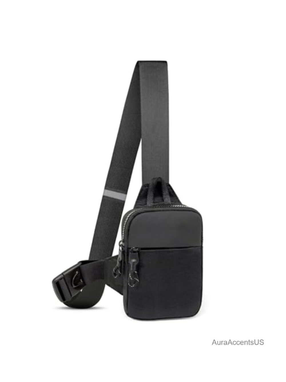 Mini Sling Bag Crossbody Fanny Pack Casual Daypack with Reflective Stripe